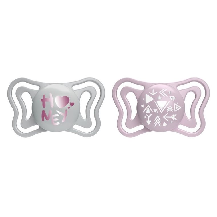 Chicco, Physioforma Light, smoczek uspokajający, silikonowy, różowy, 2-6 m, 2 szt.