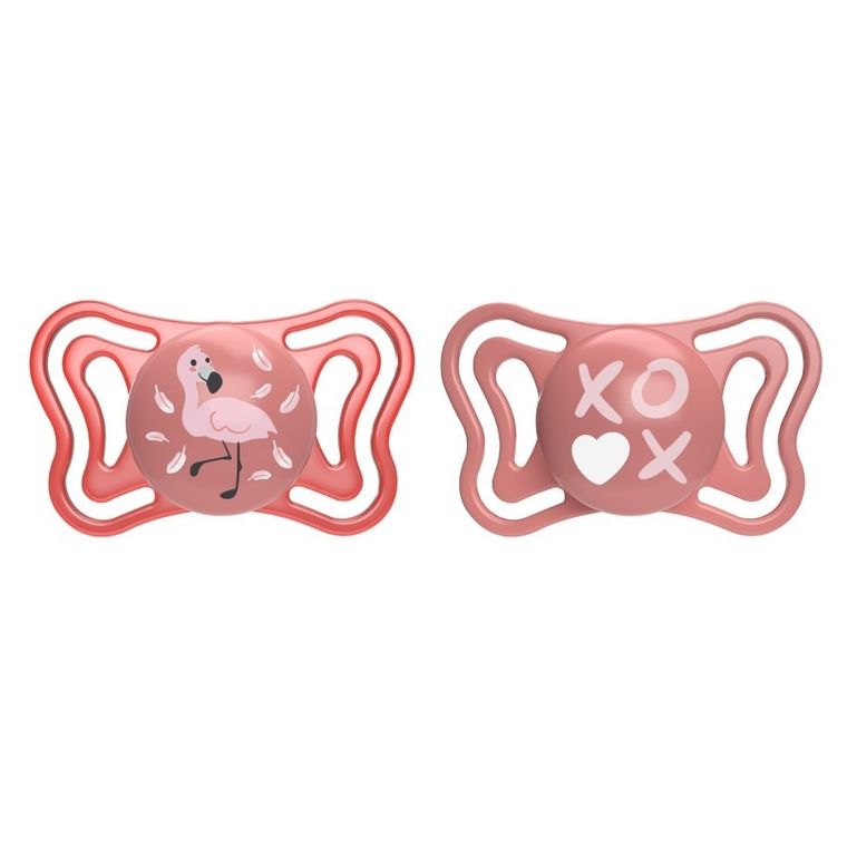 Chicco, Physioforma Light, smoczek uspokajający, silikonowy, różowy, 6-16 m, 2 szt.
