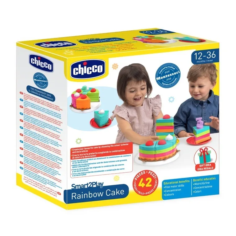 Chicco, Smart2Play, Tęczowy Tort, układanka
