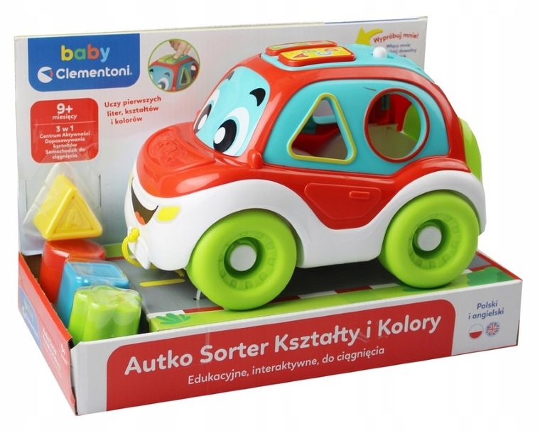 Clementoni, Baby, Autko sorter kształty i kolory, zabawka niemowlęca