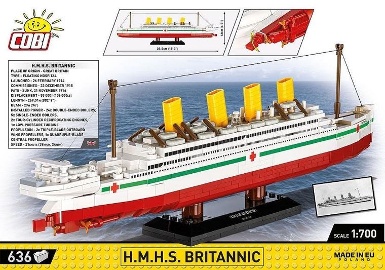 Cobi, Historical Collection, Great War, H.M.H.S. Britannic, klocki, 636 elementów