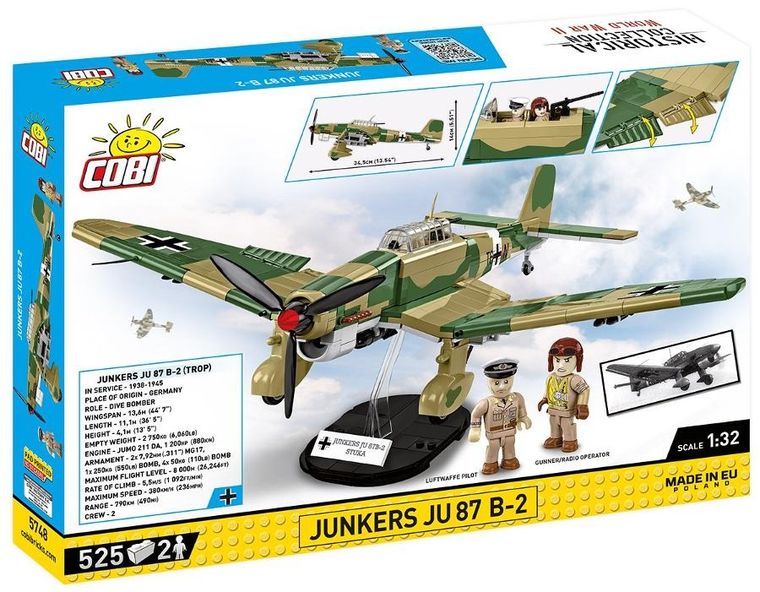 Cobi, Historical Collection, WWII, Junkers JU 87 B-2, 1:32, klocki, 525 elementów