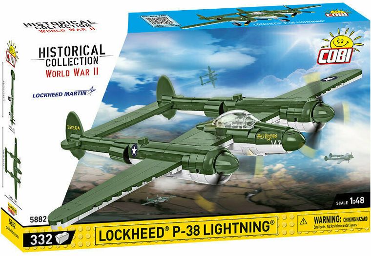 Cobi, Historical Collection WWII, Lockheed P-38 Lightning, klocki, 332 elementy