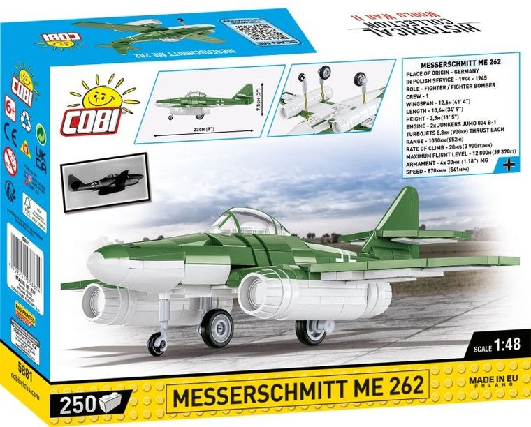 Cobi, Historical Collection, WWII, Messerschmitt Me262, klocki, 250 elementów