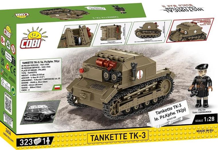 Cobi, Historical Collection WWII, Tankietka TK-3, klocki, 323 elementy