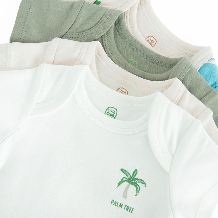 Cool Club, Body chłopięce z krótkim rękawem, mix, zestaw, 4 szt.