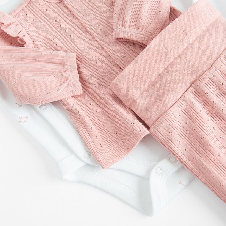 Cool Club, Komplet dziewczęcy 6-częściowy z torbą, biało-różowy