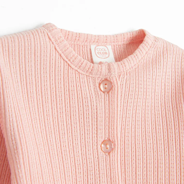 Cool Club, Komplet dziewczęcy, Body sukienka z krótkim rękawem, Bolerko, różowy