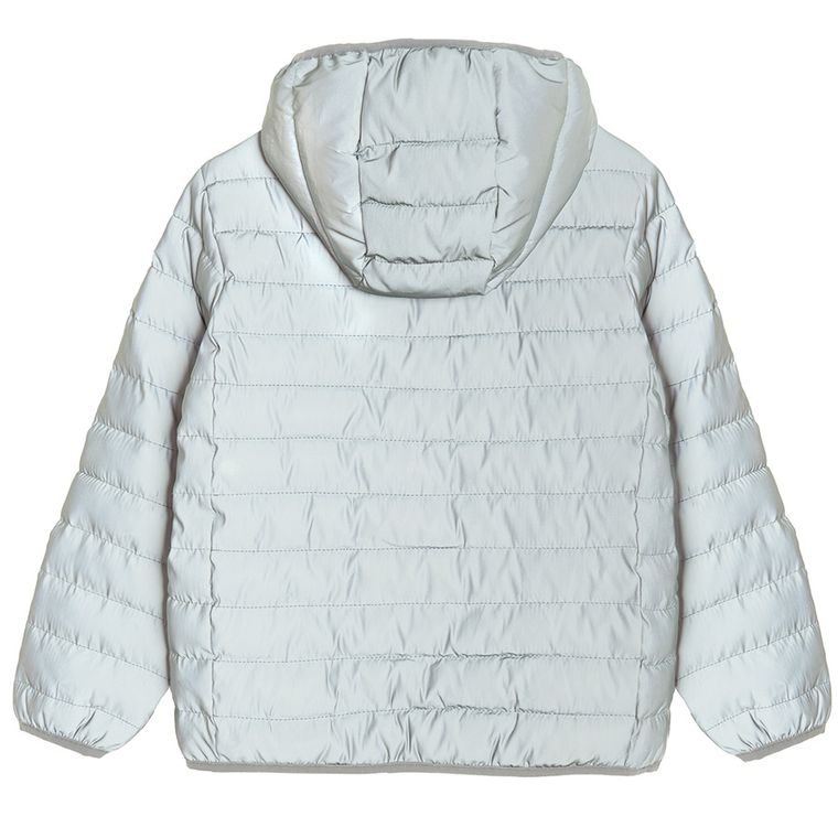 Cool Club, Odblaskowa kurtka chłopięca z kapturem, srebrna