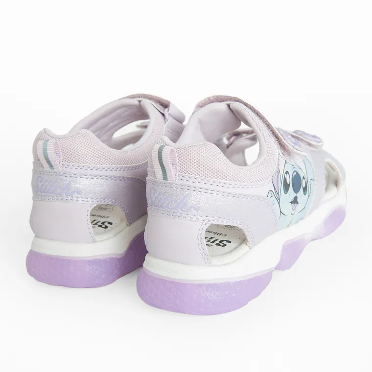 Cool Club, Sandały dziewczęce, fioletowe, świecąca podeszwa, skórzana wkładka, Lilo i Stitch