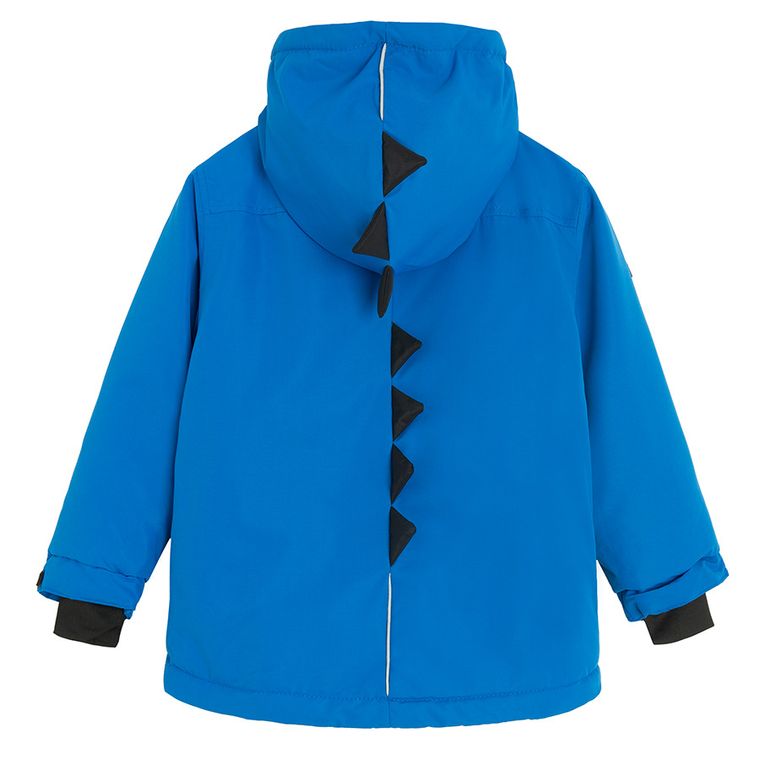Cool Club, Wodoszczelna kurtka narciarska chłopięca z kapturem, ocieplana, niebieska