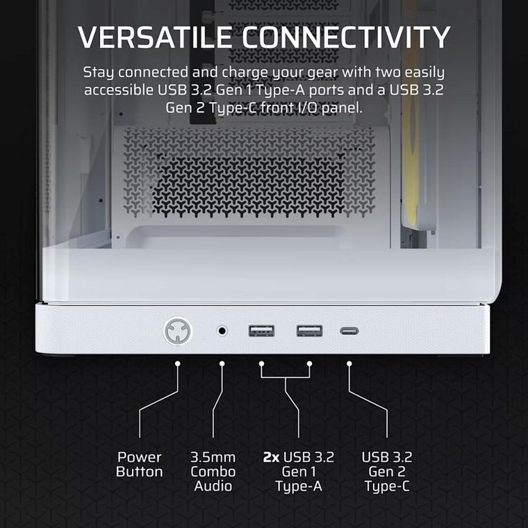 Corsair, Obudowa komputerowa, FRAME 4500X LX-R RGB Biała Mid Tower ATX