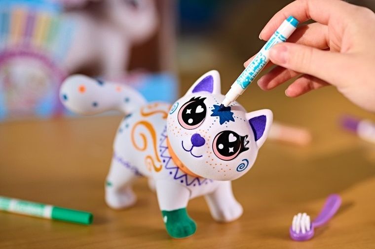 Crayola, Washimals, Jumbo Pets, figurka do kolorowania zmywalnymi flamastrami, Kotka Jenny