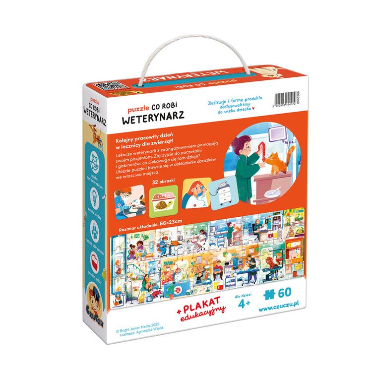 CzuCzu, Co robi weterynarz, puzzle, 60 elementów, plakat edukacyjny