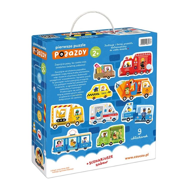 CzuCzu, Pierwsze puzzle, Pojazdy, 9 układanek, 2+