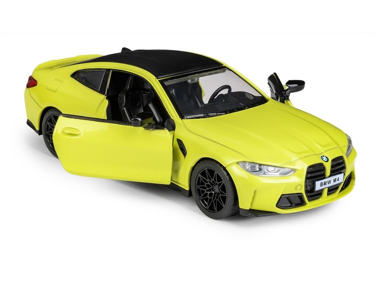 Daffi, MSZ, BMW M4, pojazd, model metalowy, żółty, 1:32