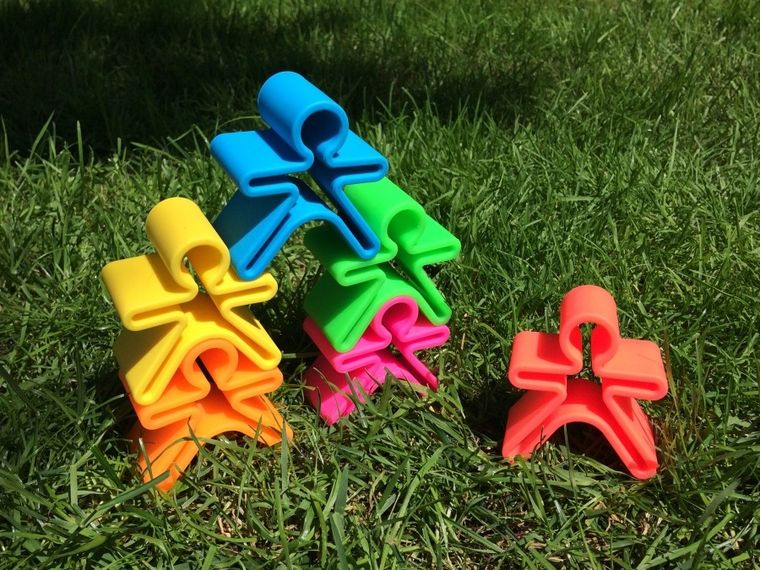 Dena, ludzik i domek, klocki silikonowe, red