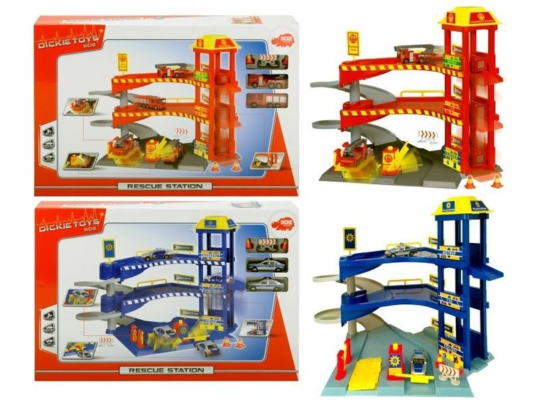 Dickie, Stacja Ratownicza, garaż z pojazdami, 41 cm