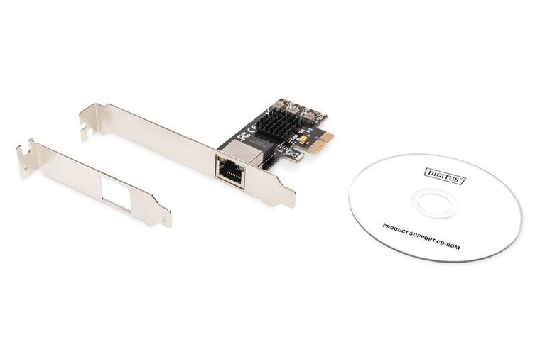 Digitus, karta sieciowa, przewodowa, PCI express, 1xRJ45 2.5 gb, ethernet, 2500mbps, DN-10135