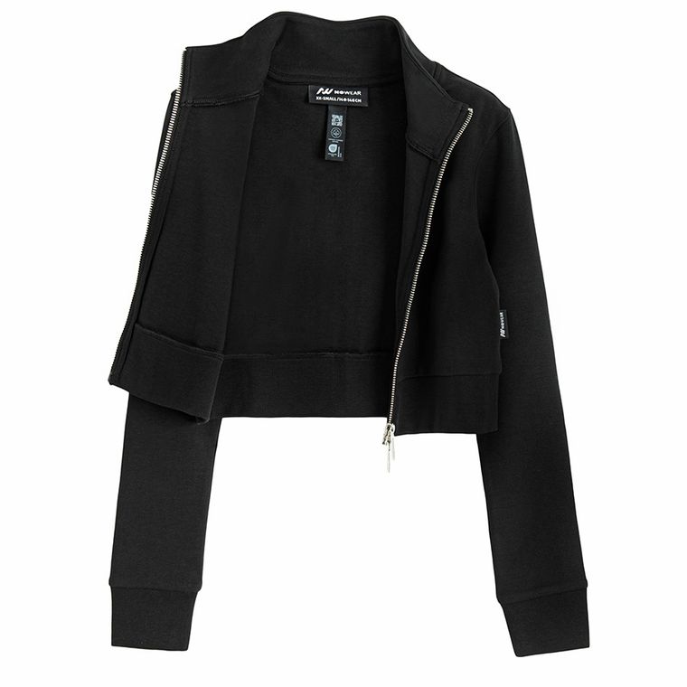 Dopasowana bluza sportowa crop z rozpięciem NOWEAR