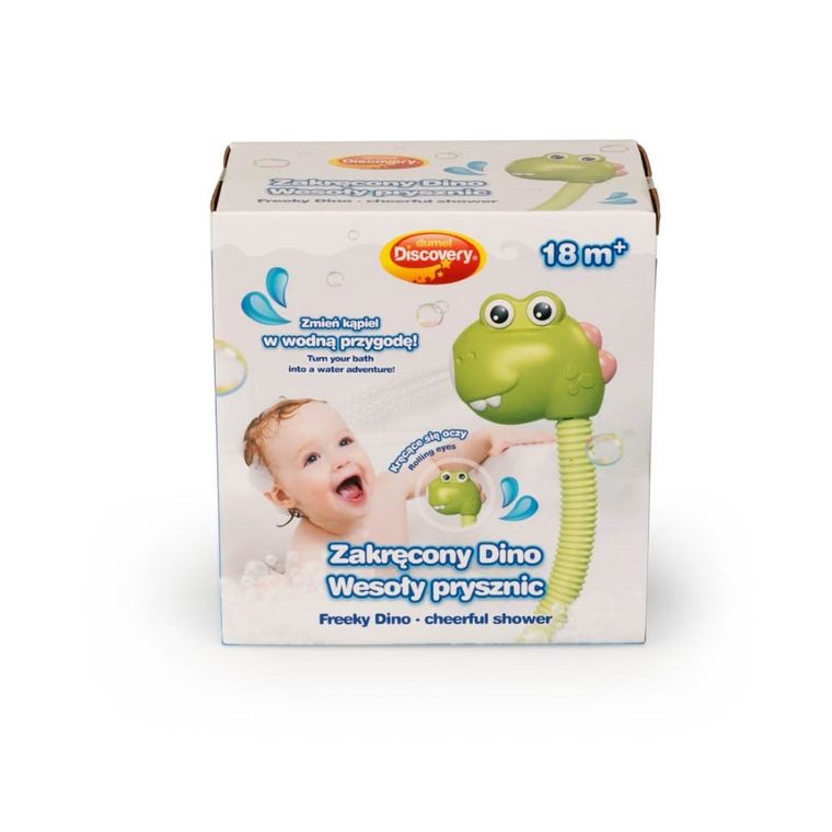 Dumel Discovery, wesoły prysznic, zakręcony dino, zabawka do wody