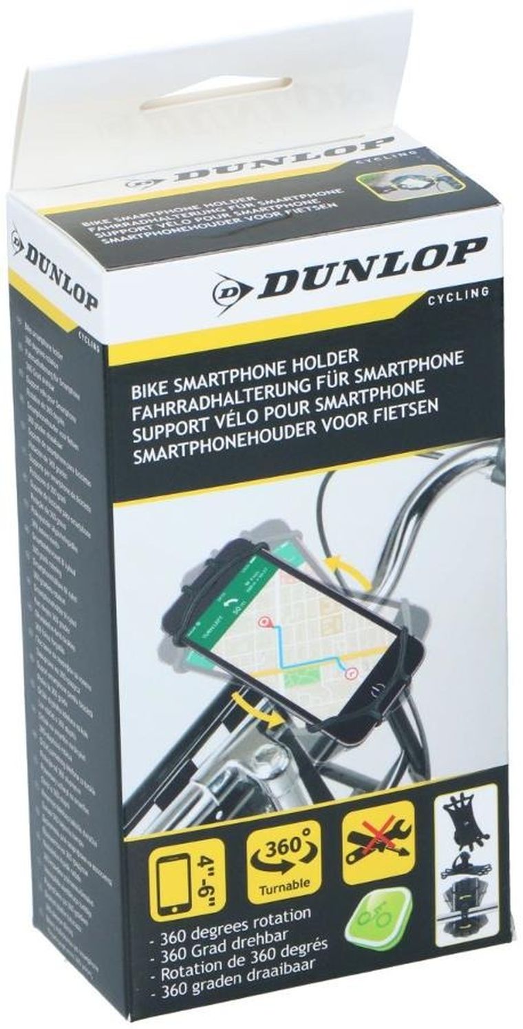 Dunlop, uchwyt na telefon, silikonowy, obracany, czarny
