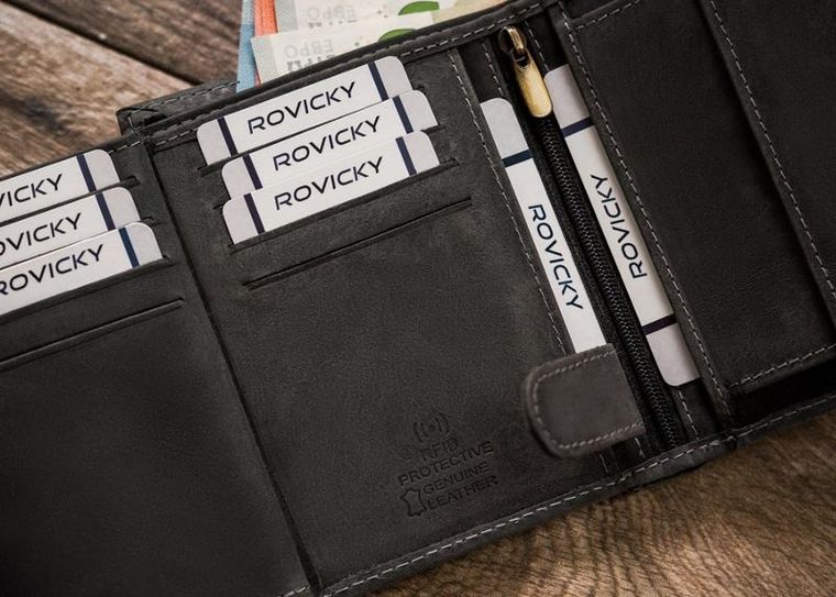 Duży, pionowy portfel męski ze skóry naturalnej, Always Wild