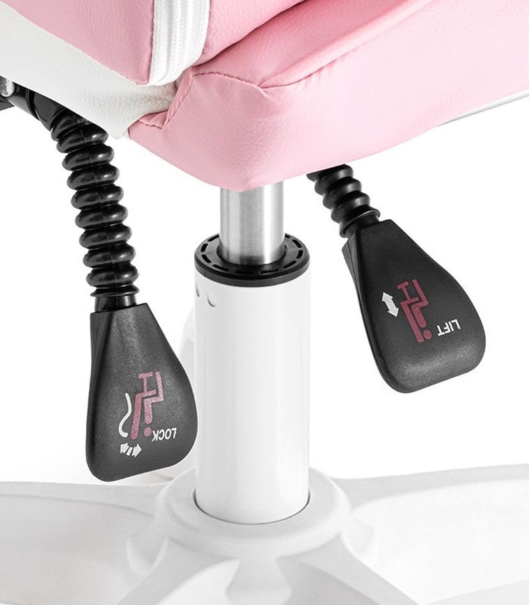 Dziecięcy fotel gamingowy z wysuwanym podnóżkiem, różowy