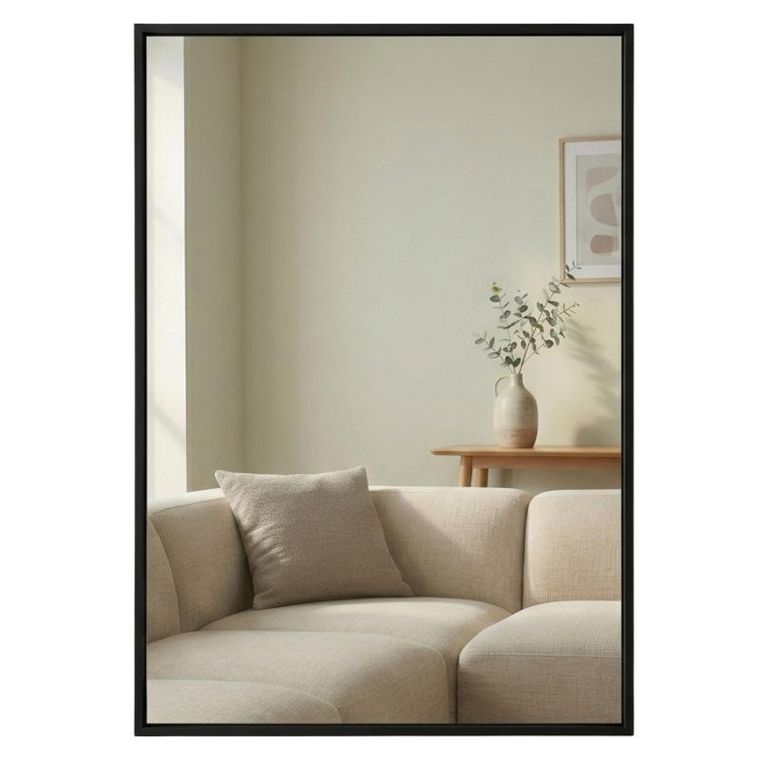 Edaxo, Axion, prostokatne lustro wiszące, czarne, 60-40 cm