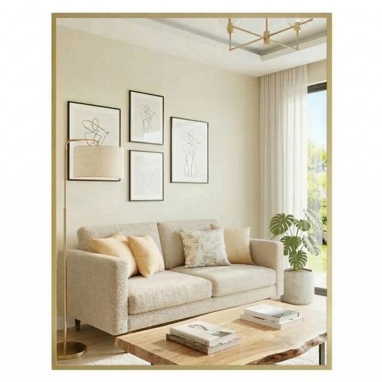 Edaxo, Skarp, lustro wiszące, prostokątne, 60-80 cm