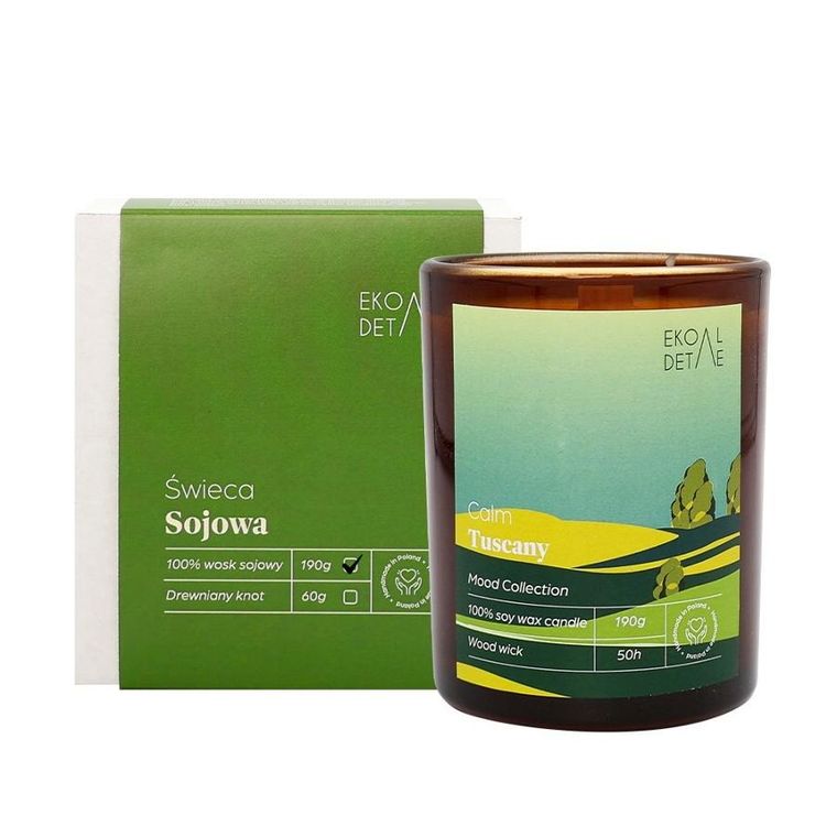 EkoDetale, Mood Stories, świeca sojowa w szkle, Calm Tuscany, 190g