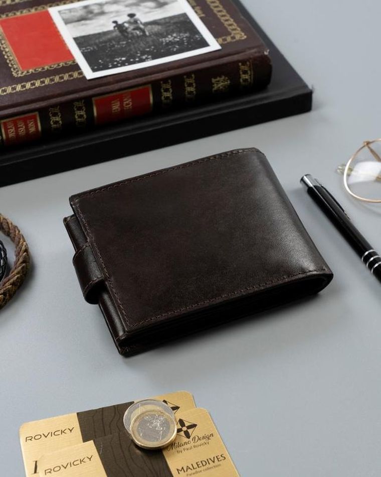 Elegancki portfel męski z membraną antyskimmingową, Rovicky