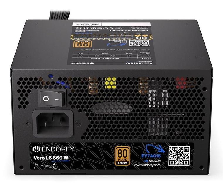 Endorfy, Vero L6 80 Plus, zasilacz, 650W, brązowy