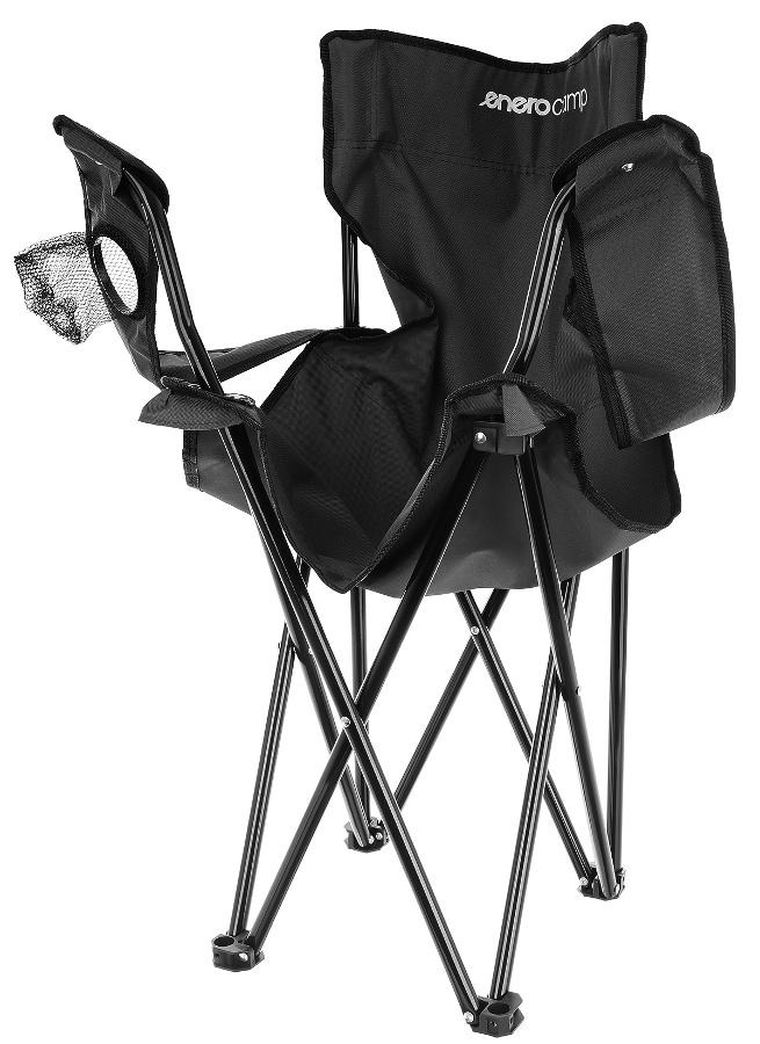 Enero Camp, krzesło turystyczne składane, czarne, 50-50-80 cm