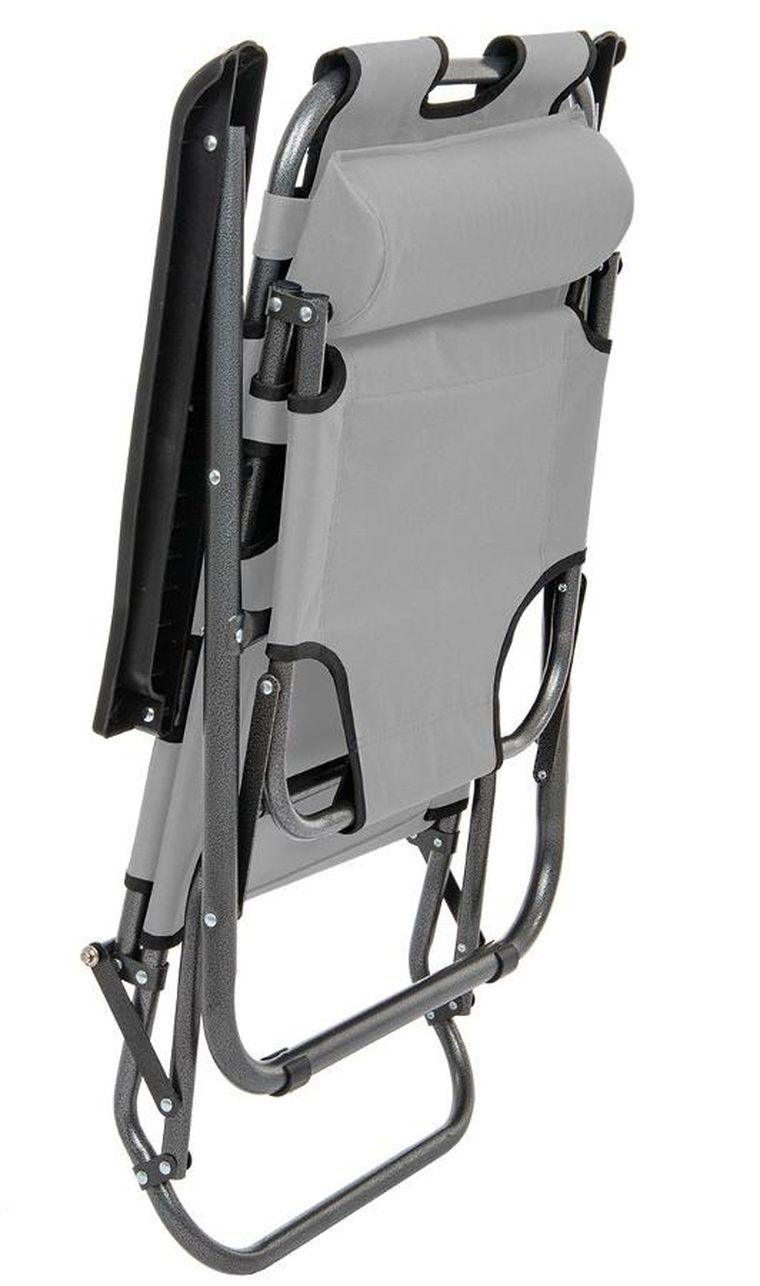 Enero Camp, Level, fotel wielopozycyjny z zagłówkiem, szary