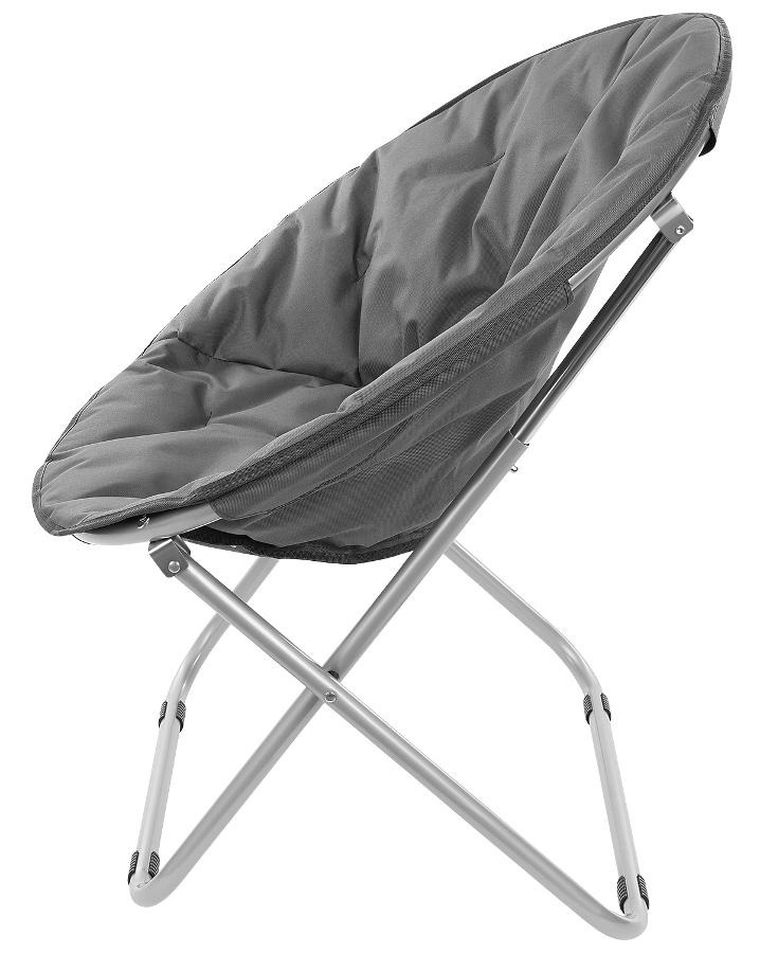 Enero Camp, Moon, fotel campingowy, ciemny szary, 82-68-79 cm