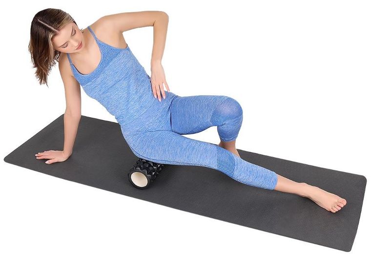 Enero fit, wałek roller do ćwiczeń, czarny, 14-33 cm, 865g