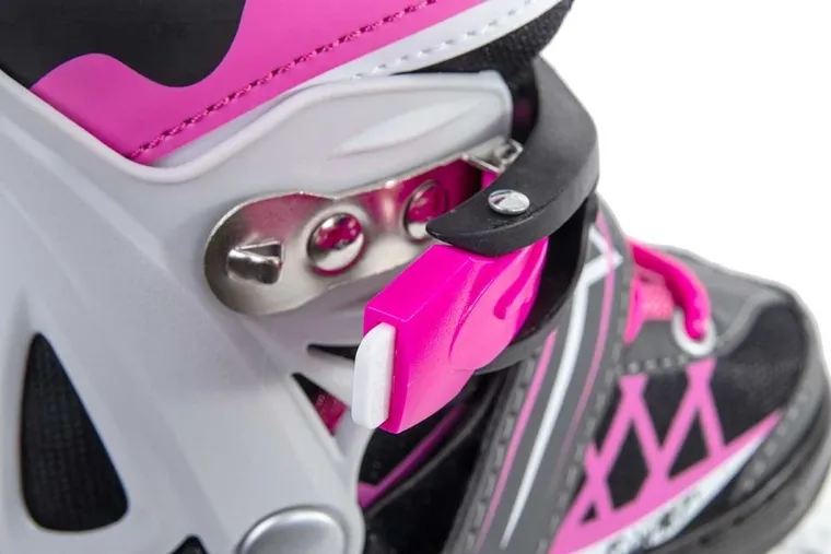 Enero Pro, łyżworolki, 4w1, LED, różowo-szare, rozmiar 34-37