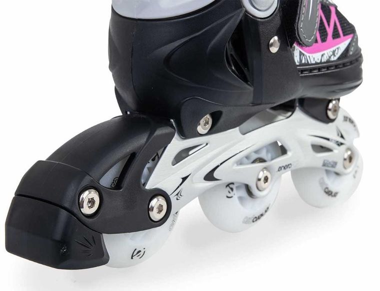 Enero Pro, łyżworolki wrotki łyżwy, 4w1, LED, różowo-szare, rozmiar 26-29