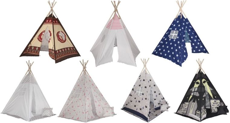 Enero Toys, namiot wigwam dla dzieci, różowo-biały