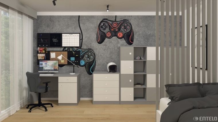 Entelo, Duo, krzesło młodzieżowe z podłokietnikami, wzrost 146-176,5 cm, antracyt