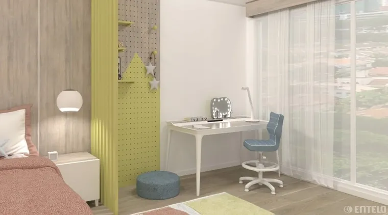 Entelo, Petit, krzesło dziecięce z podnóżkiem, wzrost 119-142 cm, niebieskie