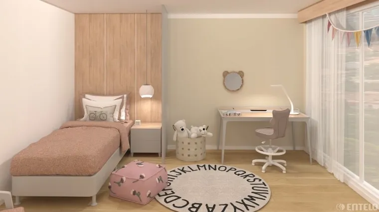 Entelo, Petit, krzesło dziecięce z podnóżkiem, wzrost 119-142 cm, różowe