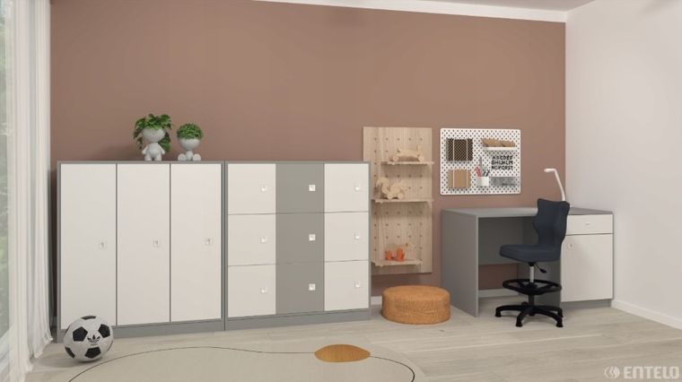 Entelo, Petit, krzesło dziecięce z podnóżkiem, wzrost 133-159 cm, antracyt