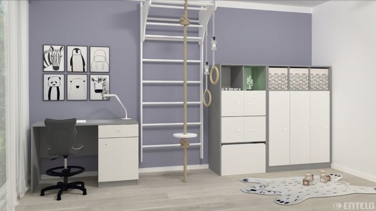 Entelo, Petit, krzesło dziecięce z podnóżkiem, wzrost 133-159 cm, ciemny szary