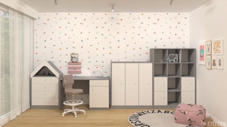 Entelo, Petit, krzesło dziecięce z podnóżkiem, wzrost 133-159 cm, różowe