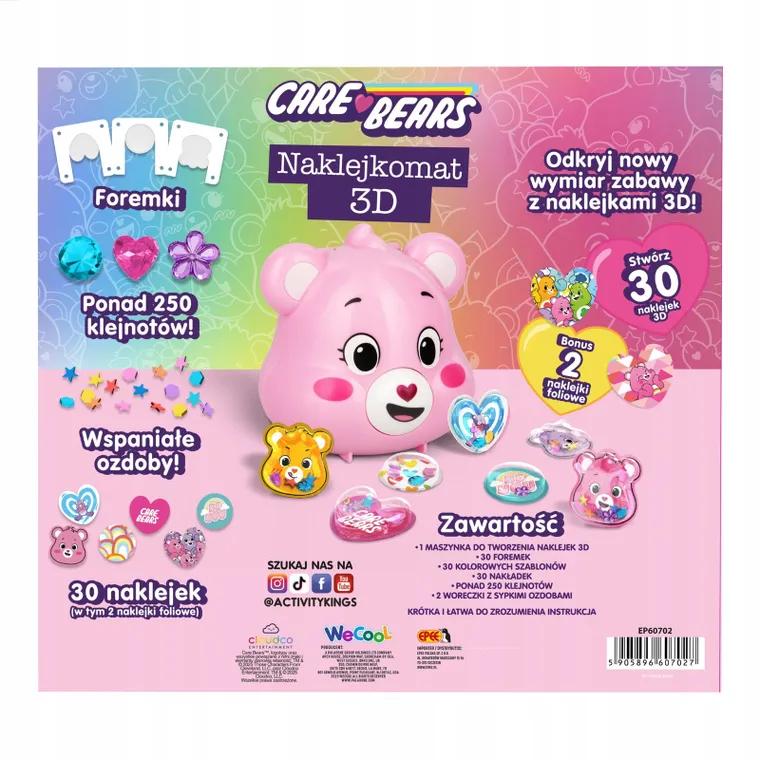 Epee, Care Bears, Naklejkomat 3D, zestaw do tworzenia naklejek
