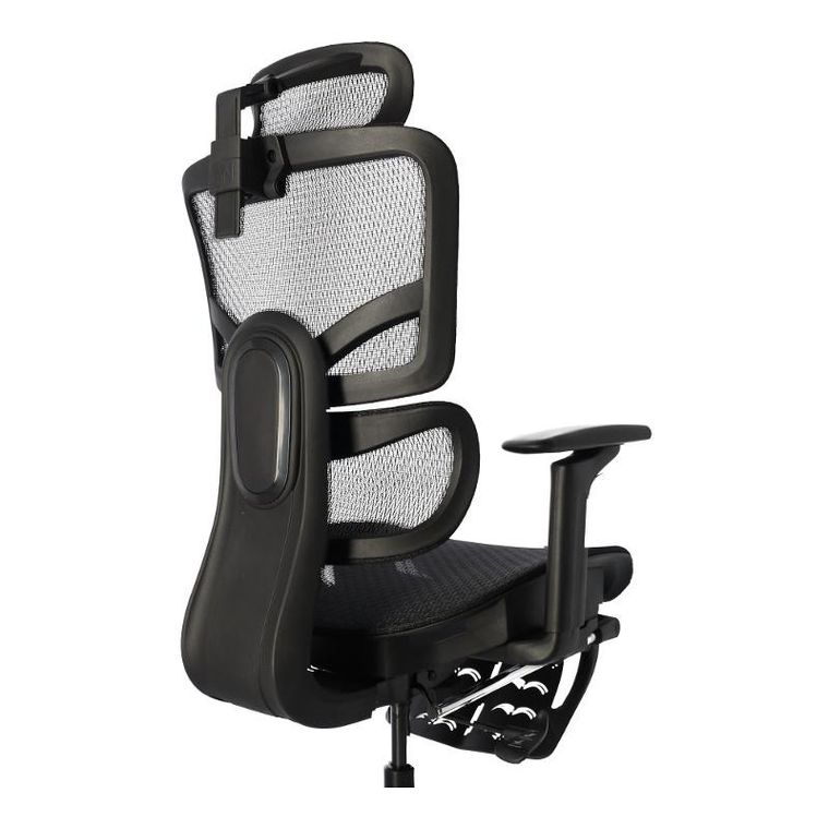 Ergonomiczny fotel biurowy z siatki, czarny