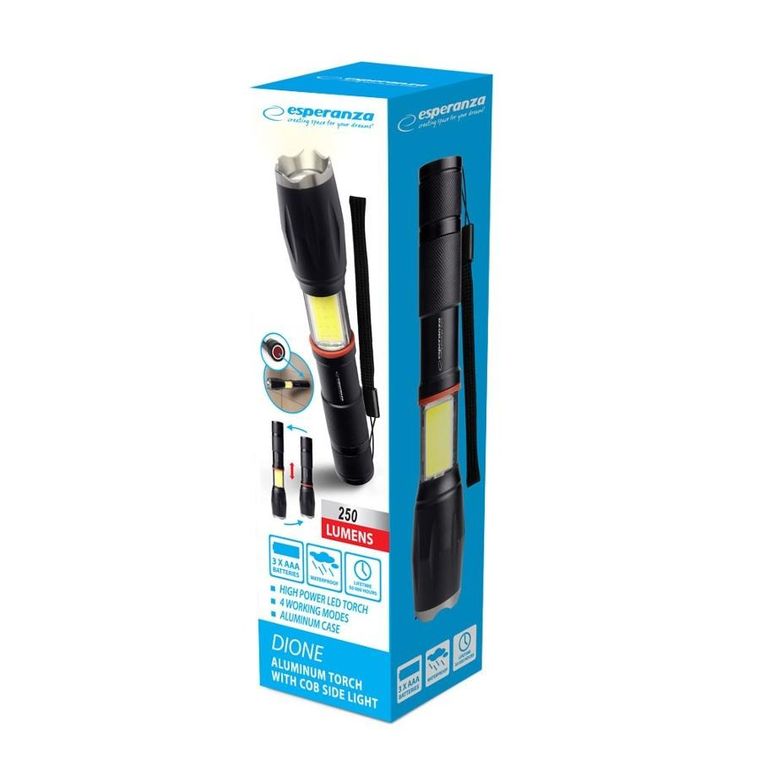 Esperanza, aluminiowa latarka, Cob Dione, EOT070