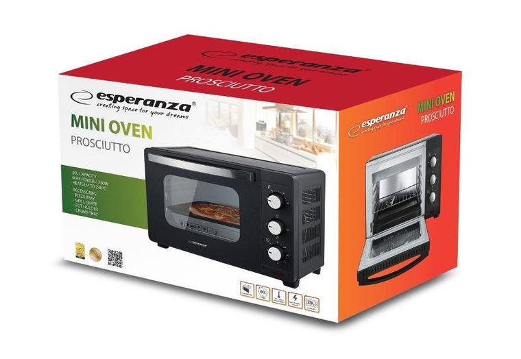 Esperanza, mini piekarnik, prosciutto, 20l, 1280W, EKO008N